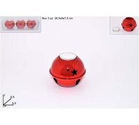 DUE ESSE Photophore Fée Clochette Rouge 8,5 x 7 cm