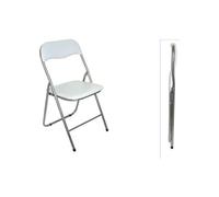 Due Esse s.r.l. Chaise pliante rembourrée blanche avec structure en métal pour la maison, le camping