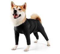 Due Felice Combinaison de convalescence pour chien mâle, femelle, couverture complète après une chirurgie, chemise apaisante pour l'anxiété, noir, taille S