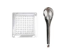 DUEBEL Caviar Making set, 100 trous Roe sauce Maker Molecular gourmet set popping Boba cuisine ensemble sphérique Caviar Making Box cuillère sphérique