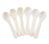 DUEBEL Ensemble de 6 Cuillère à Oeufs en Nacre Blanche 11 cm pour Oeufs, Caviar, Café et Dessert du Désert
