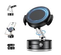 DUEDUE Support Téléphone Voiture Magnétique Réglable à 360 °,Compatible avec iPhone/Xiaomi/Google/Android Tous Les téléphones, Universel Multi-scènes,Noir