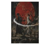 Duel Samouraï Soleil Rouge Puzzle 1000 Pièces en Bois, Jeu de Patience