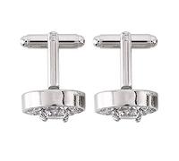 Duendhd 1 paire de boutons de manchette en diamant pour femme pour homme robes d'affaires présentes (blanc)