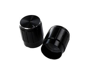 Duendhd 10 Pcs Noir Metal 6mm Molete arbre Insert Dia. Boutons de Controle de Potentiometre