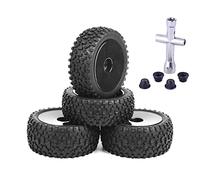 Duendhd 4 PièCes 85Mm Pneus Pneu de Roue pour Wltoys 144001 124019 104001 PièCes de Mise à Niveau de Voiture RC 1/10 1/12 1/14 éChelle Tout-Terrain Buggy, 2