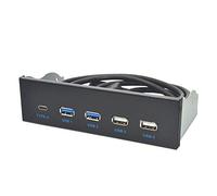 Duendhd 5,25 Pouces Usb3.1 Gen2 Panneau Hub USB 2 Ports Usb3.0 + 2 Ports Usb2.0 + 1 Port Type-C avec Connecteur Type-E