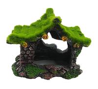 Duendhd Aquarium DéCoration RéSine Creuse Cachette, BêTa Poisson BûChe Bois Flotté Accessoires Grotte DéCoration RéServoir