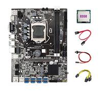 Duendhd Carte mère B75 ETH Mining 8XPCIE vers USB + Processeur G550 + Câble 6 broches vers 8 broches + Câble + Câble Switch LGA1155 B75