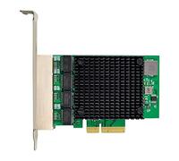 Duendhd Carte RéSeau PCIE X4 2.5G Gigabit RTL8125B Carte RéSeau Ethernet 4 Ports Carte RéSeau pour Serveur de Bureau