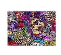 Duendhd Crâne Tapisserie Trippig Psychédélique Tapisserie Histhétique Hippie Tapisserie murale pour 51,2 x 59,1