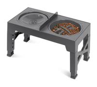 Duendhd Gamelle Surélevée pour Chien avec Gamelle pour Chien à Alimentation Lente et Gamelle D' pour Chien sans Déversement, Gamelles Surélevées pour Chien S'Ajustant à 5 Hauteurs pour Un Chien Dur