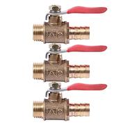 Duendhd Lot de 3 robinets à boisseau sphérique en laiton avec filetage mâle 10 mm x 1/4"