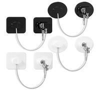 Duendhd Lot de 4 serrures de réfrigérateur avec 8 pour enfants et enfants - Serrure de sécurité pour armoire