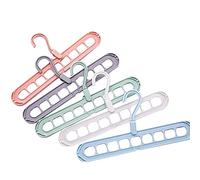 Duendhd Lot de 5 cintres à 9 trous, rangement et rangement pour armoire multifonction, rangement et armoire