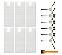 Duendhd M210 Pièce pour aspirateur M210 M210S M210B M213 Robtic 6 filtres Hepa 6 côtés brins 1 soutien-gorge de nettoyage