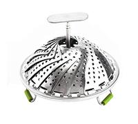Duendhd Panier vapeur pliable en acier inoxydable, insert pour la cuisson des aliments, extensible pour s'adapter à différentes tailles de casseroles (13 à 22 cm)