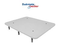 Duermete Base tapissée 3D renforcée 5 Barres de Renfort et valves de Ventilation + 6 Pieds Blanc 135 x 180 cm