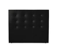 DUÉRMETE ONLINE 100 x 120 cm (pour lit de 90) Tête de lit Paris rembourrée, tapissée en Similicuir Haut de Gamme, Dimensions en Bois, Noir (CABECEROPARISPOLIPIELNEGRO007)