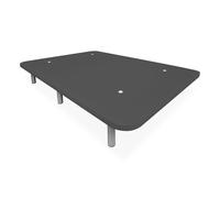 DUÉRMETE ONLINE - Base tapissée 3D Extra résistante avec Grande stabilité et 5 Barres transversales + 6 Pieds métalliques filetés de 25 cm, 135 x 190, Gris foncé