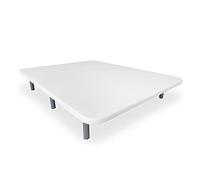 DUÉRMETE ONLINE - Base tapissée 3D renforcée, Anti-Bruit avec 5 Barres de Renfort 6 Pieds métalliques filetés de 27 cm, 150 x 190, Blanc