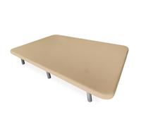 DUÉRMETE ONLINE - Base tapissée 3D renforcée, Anti-Bruit avec 5 Barres de Renfort 6 Pieds métalliques filetés de 27 cm, 90 x 190 cm, Beige