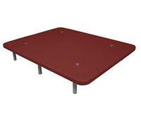 Duérmete Online Base tapissée 3D renforcée, Anti-Bruit avec 5 Barres de Renfort, valves de Ventilation, 6 Pieds de Hauteur 30 cm, Rouge, 80 x 200 cm