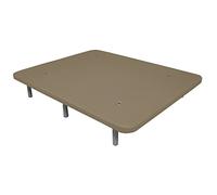 DUÉRMETE ONLINE - Base tapissée 3D Super renforcée, Grande stabilité avec 5 Barres transversales et 6 Pieds métalliques filetés de 27 cm, 90 x 190, Beige