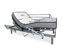 DUÉRMETE ONLINE Ergomedic Pro Pack lit électrique articulé renforcé + Matelas à mémoire de Forme Dorsal Plus + Garde-Corps en Acier Inoxydable Gris Anthracite 105 x 200 cm