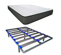 DUÉRMETE ONLINE Matelas Elda + sommier Amovible KAMAKIT Cadre renforcé 40 x 30 mm, stabilité et Montage Facile, Tube Acier 40 x 30 mm, 150 x 190
