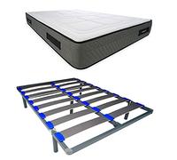 DUÉRMETE ONLINE Matelas Mylos Biogel + sommier démontable KAMAKIT Cadre renforcé 40 x 30 mm, stabilité et Montage Facile, Tube Acier 40 x 30 mm, 150 x 190 mm