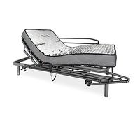 DUÉRMETE ONLINE Pack lit électrique articulé Ergomax + Matelas viscoélastique Dorsal Plus + Garde-Corps renforcés, Gris Anthracite, 90 x 180 cm