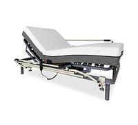 DUÉRMETE ONLINE Pack lit électrique articulé renforcé Ergomax, Matelas à mémoire de Forme Noa, Jeu Garde-Corps, Gris Anthracite, 90 x 190 cm