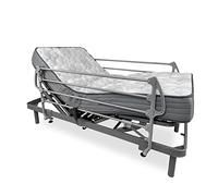DUÉRMETE ONLINE, Pack lit électrique articulé renforcé Ergomax + Matelas viscoélastique Dorsaltec + Garde-Corps en Acier Inoxydable Gris Anthracite 90 x 190 cm