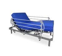 DUÉRMETE ONLINE Pack lit électrique articulé renforcé Ergomedic Pro + Matelas sanitaire viscoélastique Sanivisco + Garde-Corps en Acier Inoxydable 90 x 190 cm