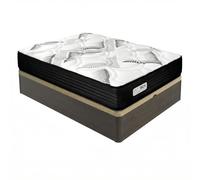 DUÉRMETE ONLINE Pack Matelas à mémoire de Forme à Ressorts ensachés Eco Box + Coffre Rabattable en Bois renforcé, Grande capacité de Rangement, fermeté élevée, Couleur wengé, 150 x 200 cm