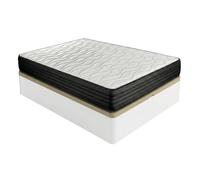 DUÉRMETE ONLINE Pack Matelas Pocket Viscoélastique réversible + canapé en Bois Rabattable Grande capacité, Polyuréthane, Blanc, 90 x 190