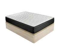 DUÉRMETE ONLINE Pack Matelas Viscoélastique Pocket Visco Réversible + Canapé en Bois Abattant Grande Capacité 90 x 190