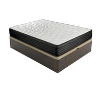DUÉRMETE ONLINE Pack Matelas Viscoélastique Pocket Visco Réversible + Canapé en Bois Abattant Grande Capacité 90 x 190