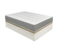 DUÉRMETE ONLINE Pack Matelas viscoélastique Viscotec avec sommier en Bois Rabattable Grande capacité, Couleur Polaire 90 x 190 cm