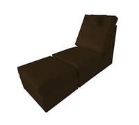 Duérmete Online Sillón Con Chaise Longue Tapizado en Poilipiel, Modelo LOFT, Alto Confort, Práctico y Funcional, Similicuir, Chocolat, Individual