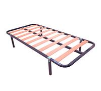 DUÉRMETE ONLINE - Sommier à Lattes Basic Structure 30 x 30 mm avec Pieds, Tube Acier 30 x 30 mm, Peinture époxy Gris, 105 x 190