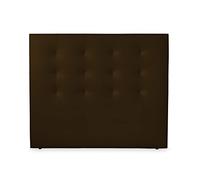 DUÉRMETE ONLINE Tête Paris rembourrée | tapissée en Similicuir Haut de Gamme | Dimensions lit, Bois Cuir synthétique, Chocolat, 90 x 120 cm (Cama 80)