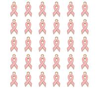 DUESI Lot de 30 pendentifs en forme de ruban Rose/violet/rouge pour la sensibilisation au cancer du sein