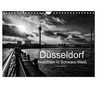 Düsseldorf Ansichten in Schwarz-Weiß (Wandkalender 2026 DIN A4 quer), CALVENDO Monatskalender: Düsseldorf - Faszination in Schwarz-Weiß