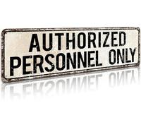 Duetom Panneau de porte/mur standard Authorized Personnel Only, panneau pour porte, Ensures Public Do Not Enter Restricted Areas - Private Access/Authorized Personnel Only, 10,2 x 40,6 cm