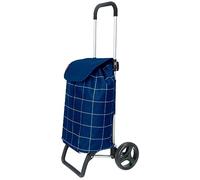 Duett Kross Chariot de Courses à 2 Roues, Guidon réglable en Hauteur, Crochet pour Sac, Bleu