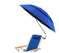 DUEYUN Parapluie de Chaise avec Pince Universelle, Parasol de chaise Réglable à 360 ° UPF50+ portable Chaise de Plage, pour Chaise Patio, Fauteuil Roulant, Chaise de Camping (Blue, 48.6in)