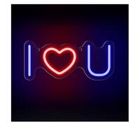 DUEYUU lumière au néon Décoration de fête Je t'aime pour enseigne au néon LED à intensité variable pour mariage Saint-Valentin