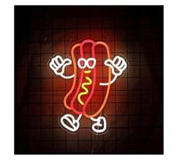 DUEYUU lumière au néon Décoration lumineuse au néon Hot Dog Dancing Signs pour enseigne LED comme geste pour 37x31cm